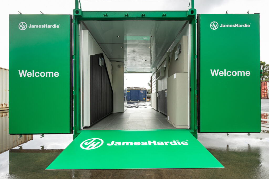 James Hardie - Full View - Portabe Container - Grand Stand Events