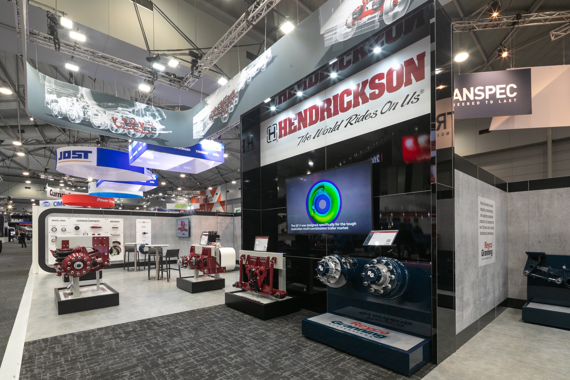 Dual flooring on exhibition stand