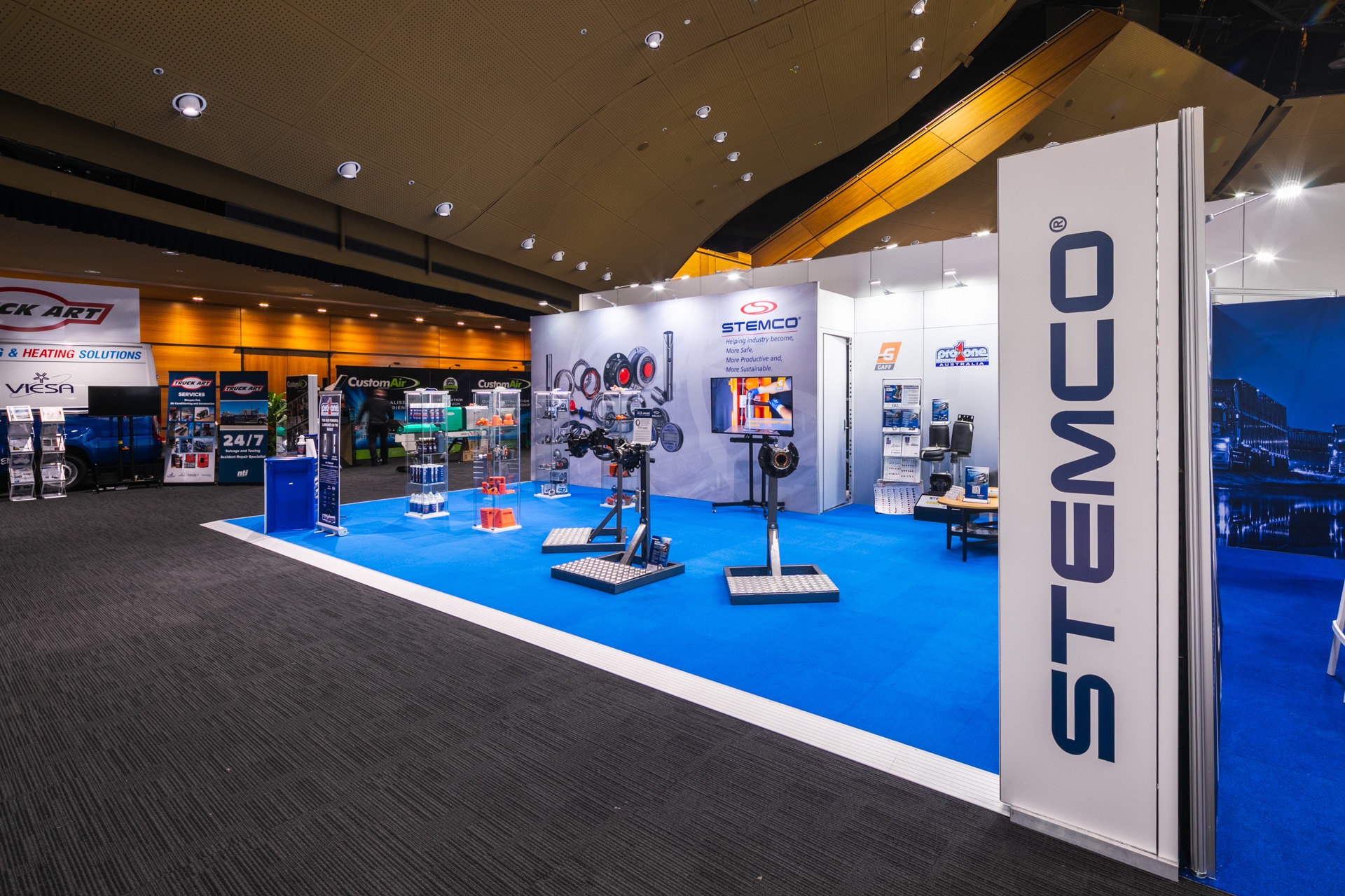 custom. graphics wall exhibition stand