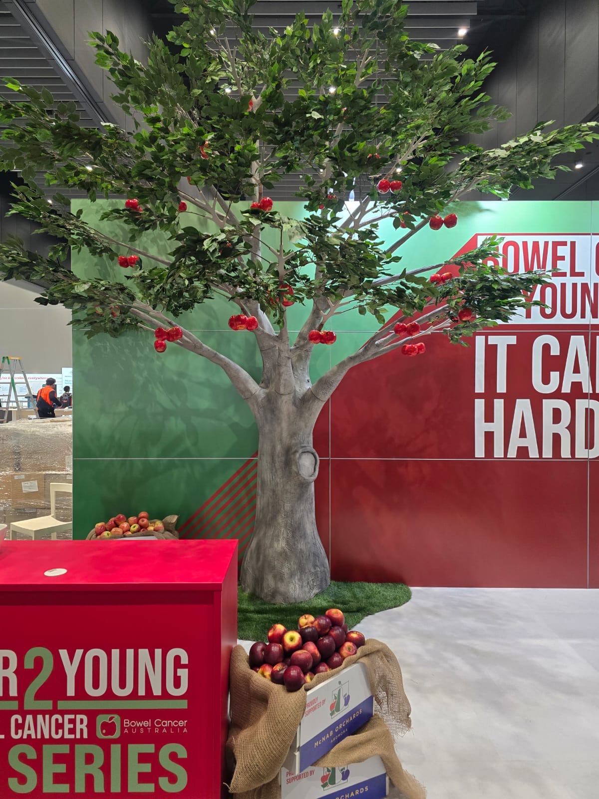 gpce 2025 – bowel cancer aus x bespoken agency never 2 young campaign - bowel cancer australia - custom exhibition stand