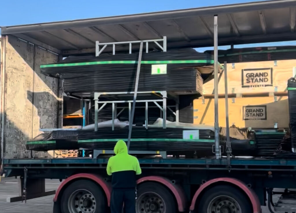 warehouse team logistics - truck loading elements