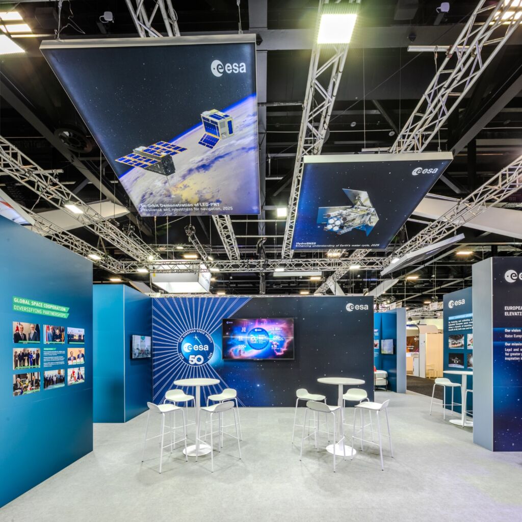 overhead rigged backlit LED panels