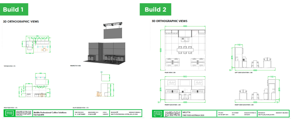 Floorplan showing modular frame exhibition build