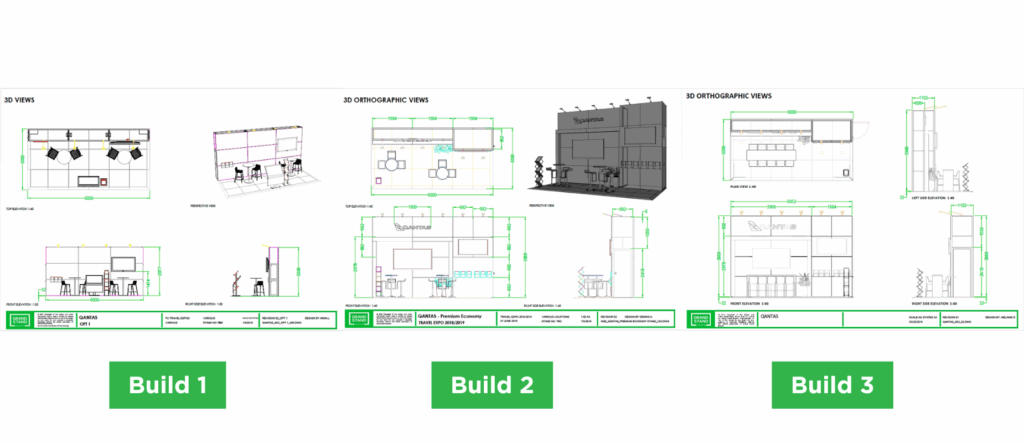 Custom Reusable Exhibition Stand Builders 2D aerial view